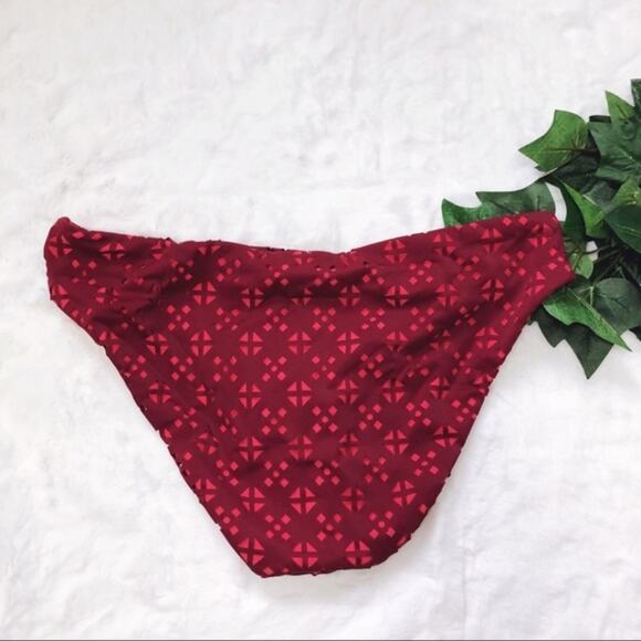 LOFT Red Beach Perforated Hipster Bikini Bottom - Picture 4 of 8